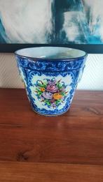 Vintage bloempot Cachepot Vestal met rozen donkerblau, Antiek en Kunst, Ophalen of Verzenden