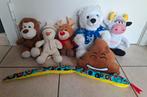 7 knuffels/pluche: koe, rendier, ijsbeer, aap, slang,... +, Kinderen en Baby's, Speelgoed | Knuffels en Pluche, Ophalen of Verzenden