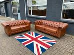 Chesterfield 3+2 zetels vintage cognac GRATIS GELEVERD!, Enlèvement ou Envoi