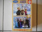 Disney Frozen - houten puzzels 2x50, En bois, Comme neuf, Enlèvement ou Envoi