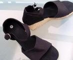 Zwarte sandalen maat 36 type espadril, Noir, Porté, Enlèvement ou Envoi, Espadrilles