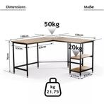 Computertafel Hoekbureau Bureau Kantoortafel Werktafel PC, Huis en Inrichting, Ophalen, Nieuw