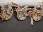 3 glazen plantenhangers met nep airplants, Comme neuf, Enlèvement ou Envoi