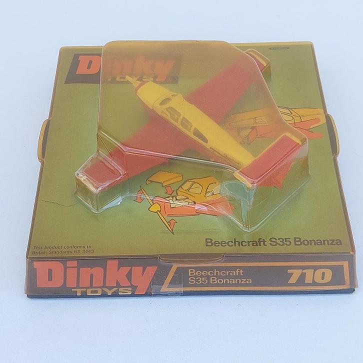 DINKY TOYS 710 BEECHCRAFT S35 BONANZA VLIEGTUIG JET 1973 VGC, Verzamelen, Luchtvaart en Vliegtuigspotten, Gebruikt, Schaalmodel