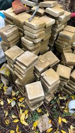 Gratis Gele betonnen terrastegels 15x15x3, Tuin en Terras, Tegels en Klinkers, Ophalen, Zo goed als nieuw