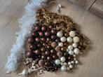 Lot de déco/boules de Noël brun / blanc 77+ éléments, Divers, Enlèvement