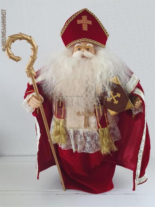 Authentieke XL etalage Sinterklaas pop - 65 cm, rood, Divers, Saint-Nicolas, Comme neuf, Envoi