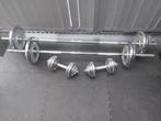 Set d'haltères chromées, poids 100 kg, Enlèvement, Comme neuf, Bras, Set d’haltères