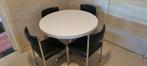 Keukentafel let 4 stoelen doormeter 100 cm, Huis en Inrichting, Ophalen, Gebruikt