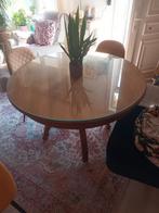 Ronde eiken eettafel, Huis en Inrichting, Tafels | Eettafels, Ophalen, Gebruikt