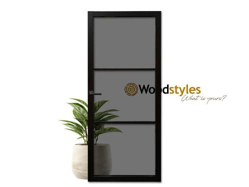 Staallook deur met getint glas / rookglas | Industriële deur, Doe-het-zelf en Bouw, Deuren en Vliegenramen, Nieuw, Binnendeur