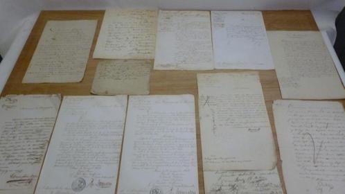Lot van een 40 tal handgeschreven documenten,vanaf 1823., Verzamelen, Complete verzamelingen en Collecties, Ophalen of Verzenden