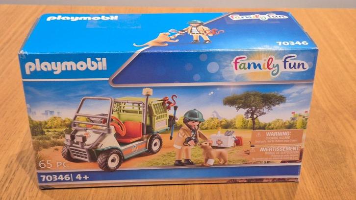 Playmobil Family Fun Dierenverzorger met voertuig 70346, Kinderen en Baby's, Speelgoed | Playmobil, Zo goed als nieuw, Complete set