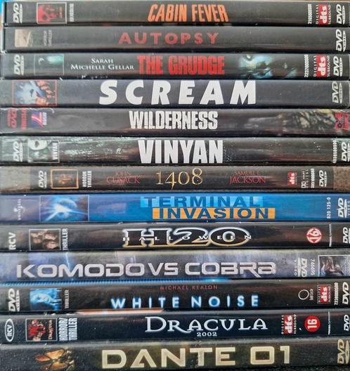Horrorfilms op dvd - 1,50€, Cd's en Dvd's, Dvd's | Horror, Gebruikt, Spoken en Geesten, Vanaf 16 jaar, Ophalen of Verzenden