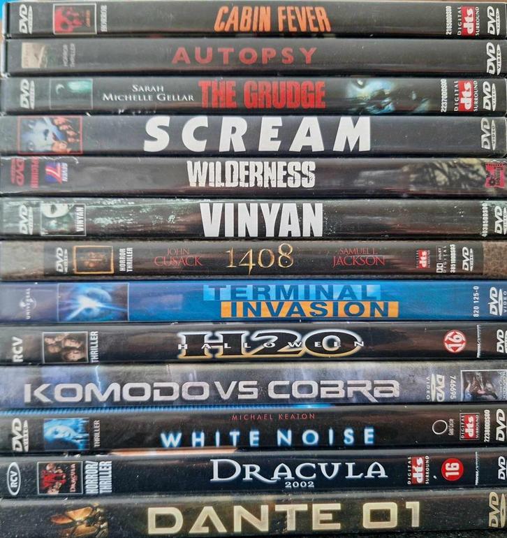 Horrorfilms op dvd - 1,00€, Cd's en Dvd's, Dvd's | Horror, Gebruikt, Spoken en Geesten, Vanaf 16 jaar, Ophalen of Verzenden