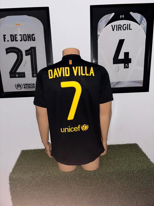 FC Barcelona uitshirt 2011-2012 David Villa, Sport en Fitness, Voetbal, Zo goed als nieuw, Shirt, Maat L, Verzenden