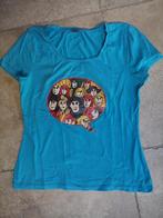 Merk WTG : turquoise t-shirt mt Large, Kleding | Dames, Blauw, Maat 42/44 (L), Ophalen of Verzenden, Korte mouw