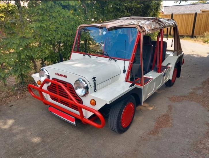 1987 Austin Mini Moke  Vintage Strandcruiser koop tot 20/12!, Auto's, Oldtimers, Particulier, Open dak, Austin, Benzine, Handgeschakeld