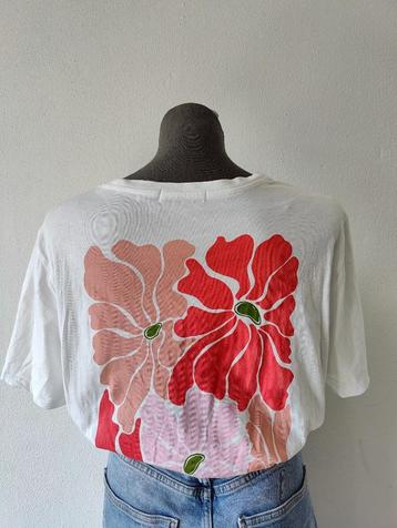 Wit T-shirt met bloemenprint achterzijde – maat XL – Costes beschikbaar voor biedingen