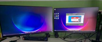 Lot 2 écrans LG 24" IPS FHD + bras de fixation acier, Informatique & Logiciels, Gaming, 3 à 5 ms, Rotatif, IPS
