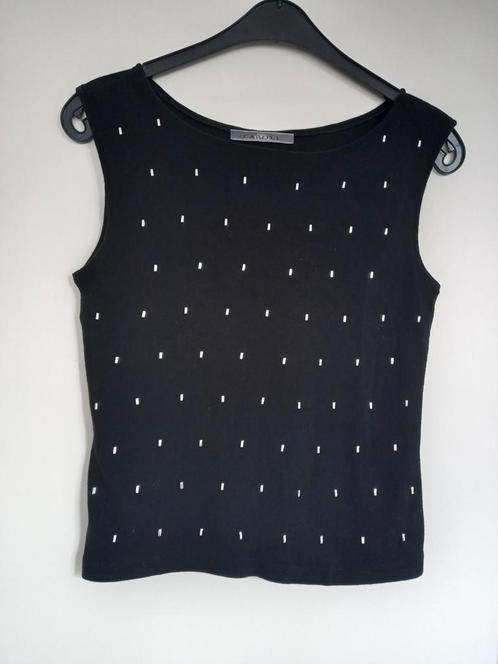 Pull CAROLL noir, avec incrustations métalliques argentées, Kleding | Dames, Topjes, Nieuw, Zwart, Zonder mouw, Ophalen of Verzenden