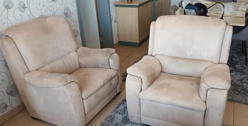 1 beige sofa + 1 relax, Huis en Inrichting, Zetels | Zetels en Chaises Longues, Gebruikt, Ophalen