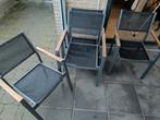 Gratis 4 stoelen en tafel, Ophalen, Gebruikt, Aluminium, Tuinset