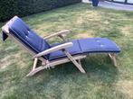 Ligzetel teak met of zonder kussen, Jardin & Terrasse, Chaises longues, Enlèvement, Utilisé, Bois de teck