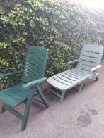 2 tuinstoelen pvc, Tuin en Terras, Ophalen, Gebruikt, Kunststof, Verstelbaar