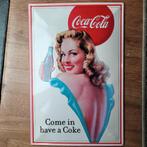Metalen reclamebord van Coca-Cola, Verzamelen, Ophalen of Verzenden, Reclamebord