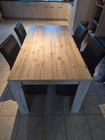 Mooie moderne eettafel + 4 stoelen, Ophalen, Zo goed als nieuw, Vier personen, Rechthoekig