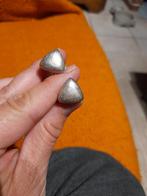 Zilverkleurige driehoekige manchetknopen in goede staat, Antiek en Kunst, Ophalen of Verzenden