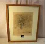 Belle gravure ancienne « Old Bare Tree » - Signée, Antiquités & Art, Art | Eaux-fortes & Gravures, Enlèvement ou Envoi