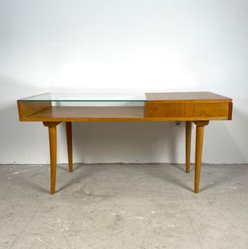 Salontafel eiken met glasplaat, František Jirák  beschikbaar voor biedingen