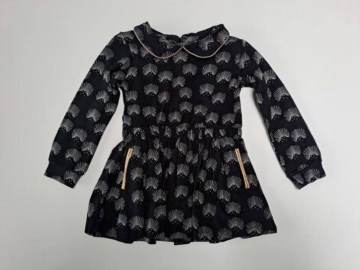 Mt 92 Donkerblauwe jurk met witte egels, Kinderen en Baby's, Kinderkleding | Maat 92, Zo goed als nieuw, Meisje, Jurk of Rok, Ophalen of Verzenden