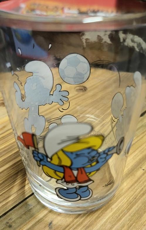 Mosterdglas De Smurfen, Verzamelen, Stripfiguren, Zo goed als nieuw, Smurfen, Ophalen of Verzenden