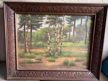 Schilderij boszicht -Edouard Geelhand (1853-1938) beschikbaar voor biedingen