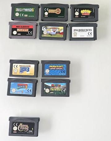 lot met 11 Game Boy advance games