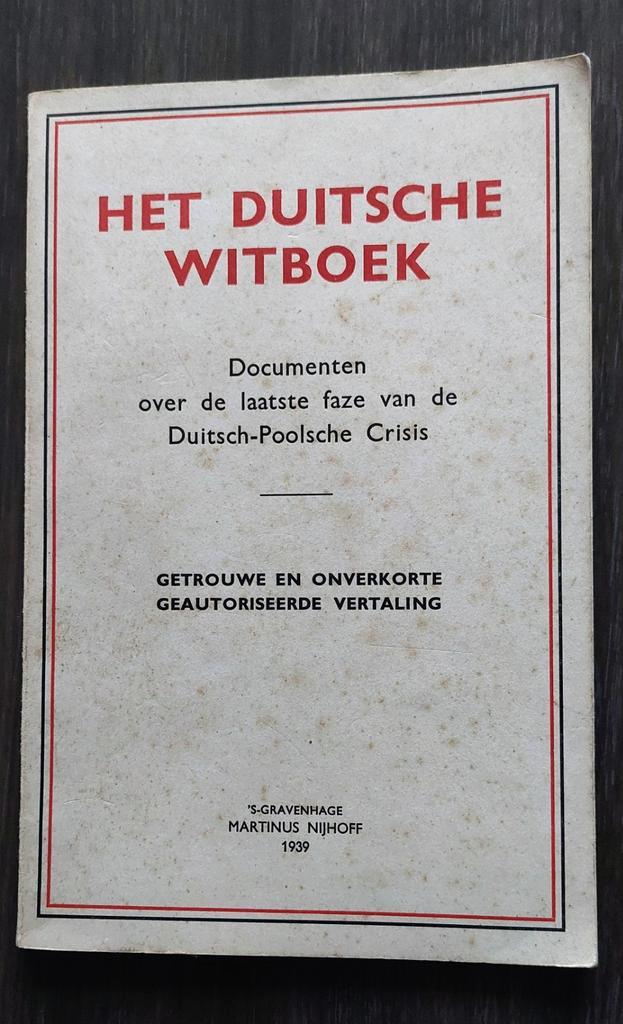Het Duitsche Witboek 1939, Boeken, Oorlog en Militair, Ophalen of Verzenden