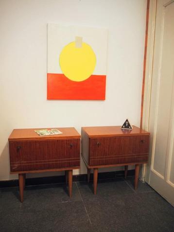 Set van 2 mid-century nachtkastjes, 1970s beschikbaar voor biedingen