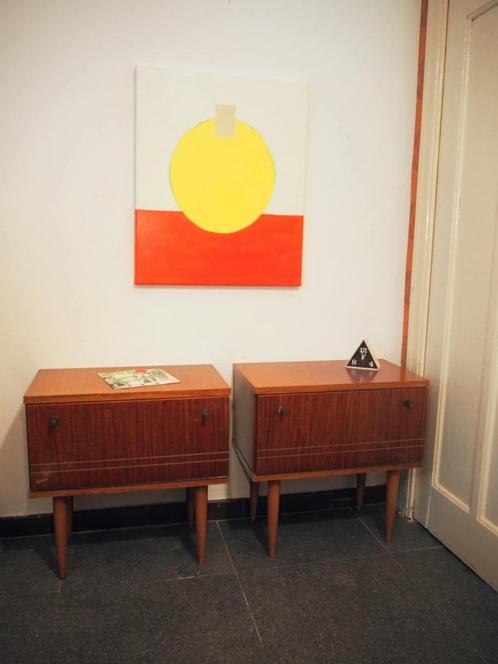 Set van 2 mid-century nachtkastjes, 1970s, Huis en Inrichting, Kasten | Overige, Zo goed als nieuw, Ophalen