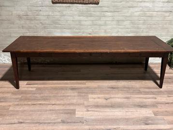 Geleefde boerentafel - 300 x 100 cm + 80 cm hoog / 3 lades beschikbaar voor biedingen