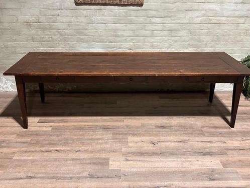 Geleefde boerentafel - 300 x 100 cm + 80 cm hoog / 3 lades, Huis en Inrichting, Tafels | Eettafels, Gebruikt, 50 tot 100 cm, 200 cm of meer