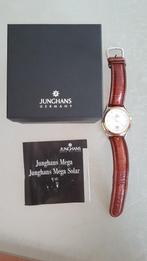 Junghans Mega uurwerk heren, Handtassen en Accessoires, Horloges | Heren, Overige merken, Zo goed als nieuw, Polshorloge, Leer