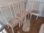 4 chaises blanches Ikea Börje, Maison & Meubles, Chaises, Comme neuf, Quatre, Bois, Enlèvement