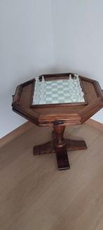 Eiken schaaktafel met bord + schaakstukken, Ophalen