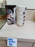 Donko's koffie-tassen + koffiepoeder-bewaarpot, Ophalen of Verzenden, Gebruikt, Overige typen
