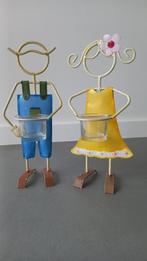 decoratieve metalen jongen/meisje met t-lichthoudertje, Enlèvement ou Envoi