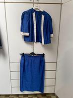 Kostuum blauw in zijde, Kleding | Dames, Kostuum of Pak, Blauw, Maat 42/44 (L), Ophalen of Verzenden