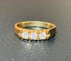 18K gouden ring met 3 diamanten en certificaat! 17,75mm, Geel, Ophalen of Verzenden, 17 tot 18, Met edelsteen